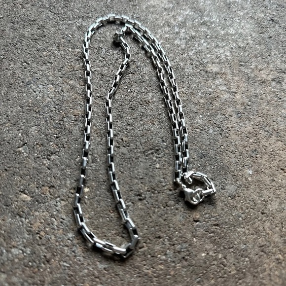 Mens Sterling Silver Link Chain Necklace 24 Inch - Picture 8 of 12